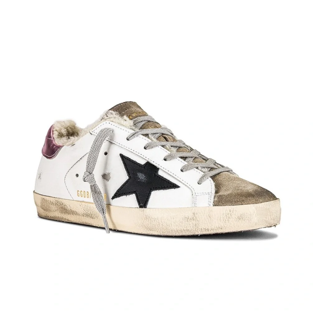 Golden Goose Superstar Shearling Sneaker White, Pink, Black NIB - Picture 4 of 13
